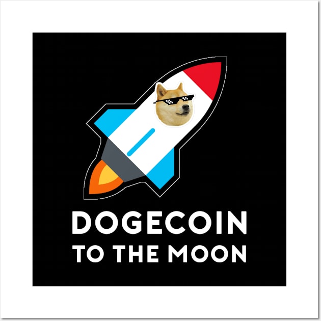 Dogecoin To The Moon Wall Art by PurpleandOrange